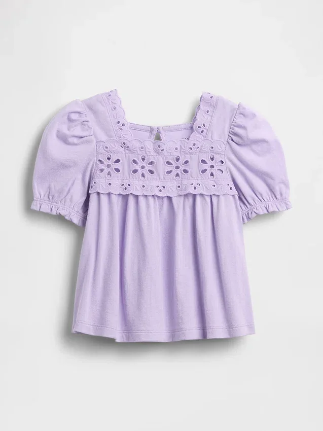 Baby & Småbarn: Top med hålbroderi