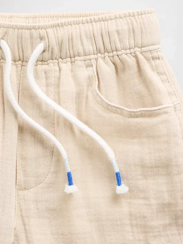 Baby & Småbarns byxor i bomullsgasväv med dragkedja