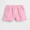 Baby & Småbarns denim shorts med volanger och dragkedja