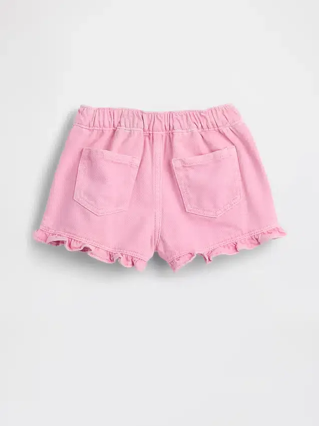 Baby & Småbarns denim shorts med volanger och dragkedja