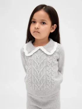 Baby & Småbarns tröja med krage i CashSoft