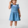 Baby & Småbarnskjol i denim med björnficka