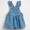 Baby & Småbarnskjol i denim med björnficka