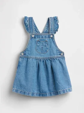 Baby & Småbarnskjol i denim med björnficka