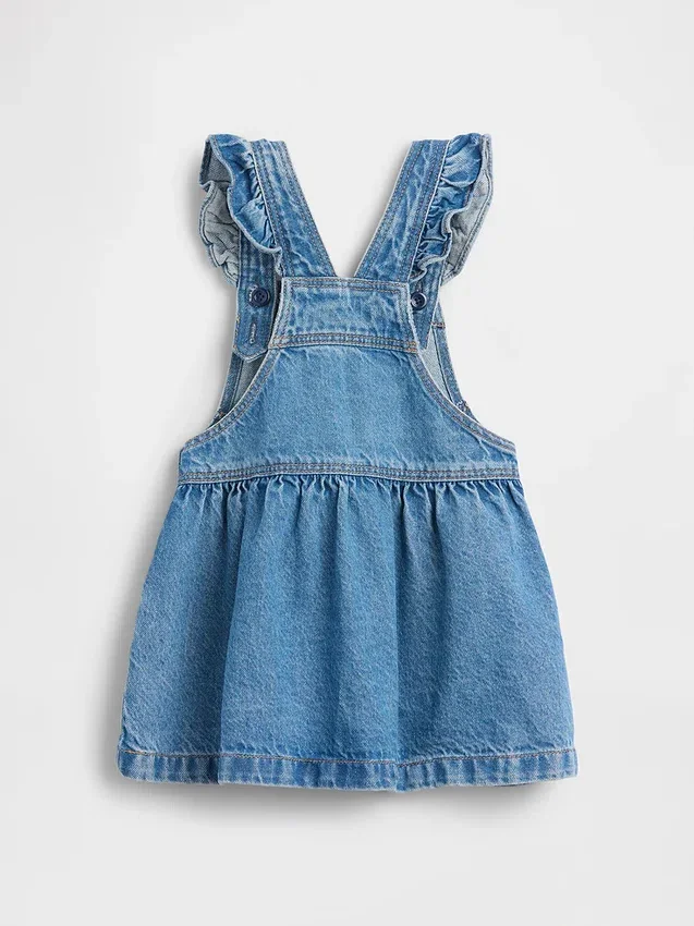 Baby & Småbarnskjol i denim med björnficka