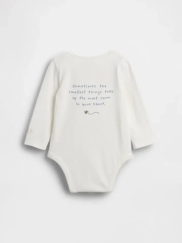 Baby Winnie the Pooh-bodysuit i ekologisk bomull