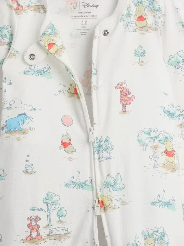 Baby Winnie the Pooh-heldress i ekologisk bomull med fötter