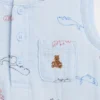 Babybodysuit i bomullsgasväv med Henley-krage och ficka
