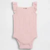 Babybodysuit i ribbad pointelle