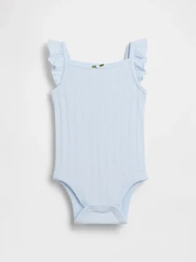 Babybodysuit i ribbad pointelle