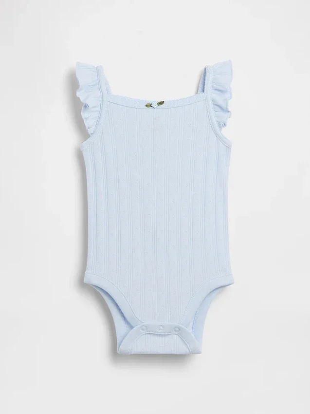 Babybodysuit i ribbad pointelle