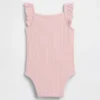 Babybodysuit i ribbad pointelle