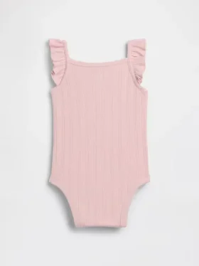 Babybodysuit i ribbad pointelle