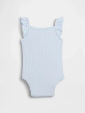 Babybodysuit i ribbad pointelle