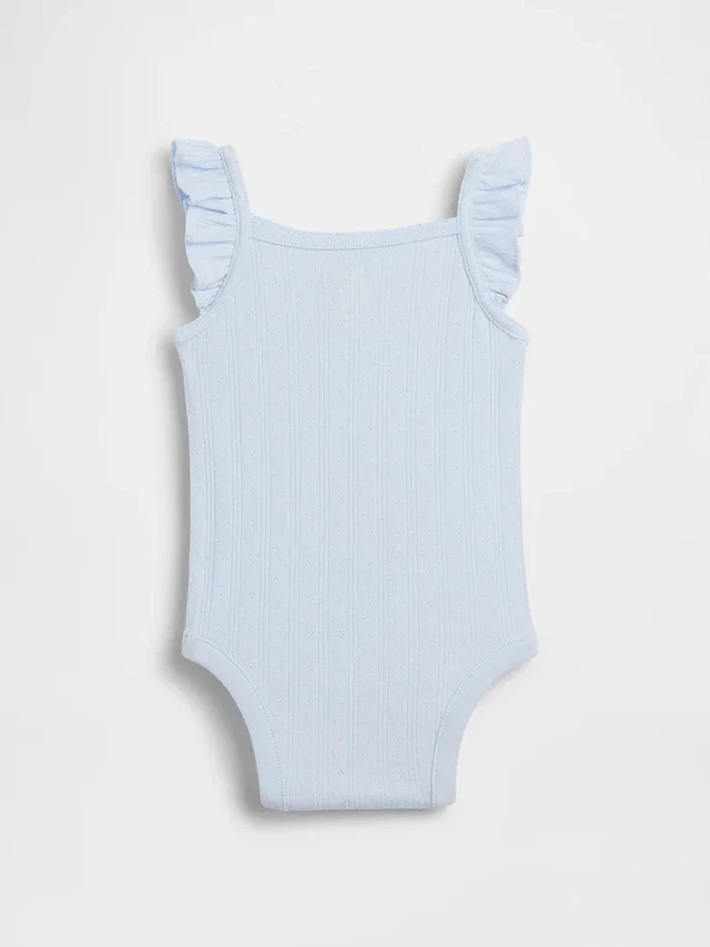 Babybodysuit i ribbad pointelle
