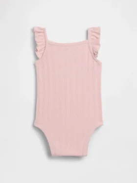 Babybodysuit i ribbad pointelle