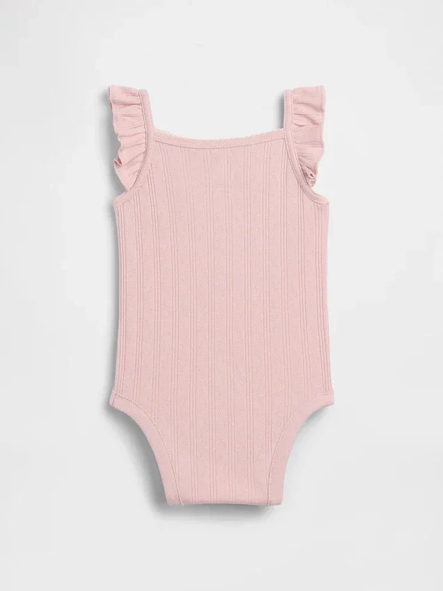Babybodysuit i ribbad pointelle