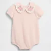 Babybodysuit med broderad krage