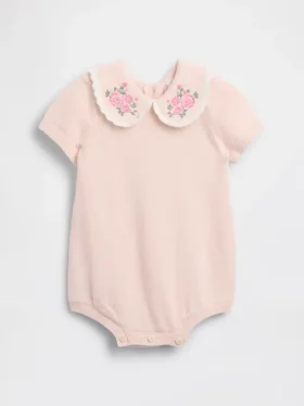 Babybodysuit med broderad krage