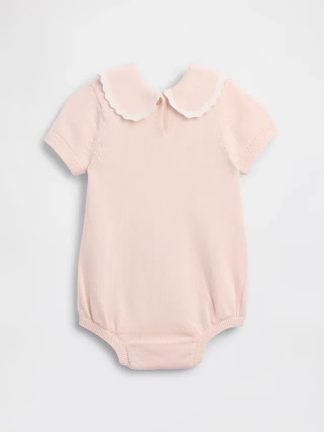 Babybodysuit med broderad krage