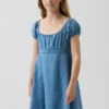 Babydollklänning i denim för barn