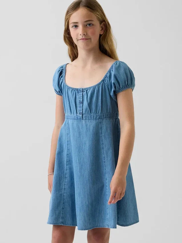 Babydollklänning i denim för barn