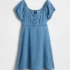 Babydollklänning i denim för barn