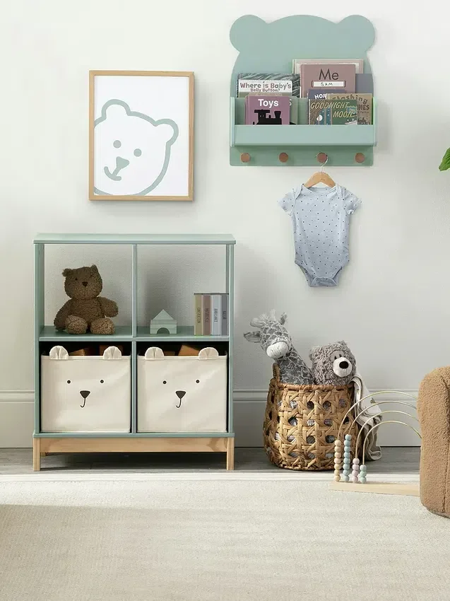 babyGap Brannan Bear vägghylla med 4 krokar