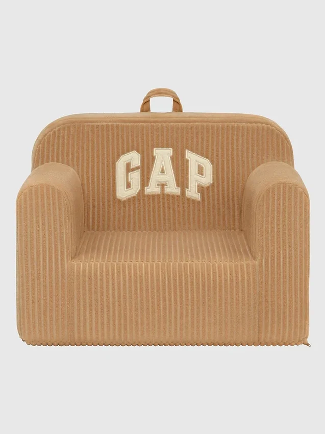 babyGap-stol i ribbad velour med skumfyllning och logotyp