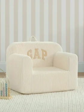 babyGap-stol i ribbad velour med skumfyllning och logotyp