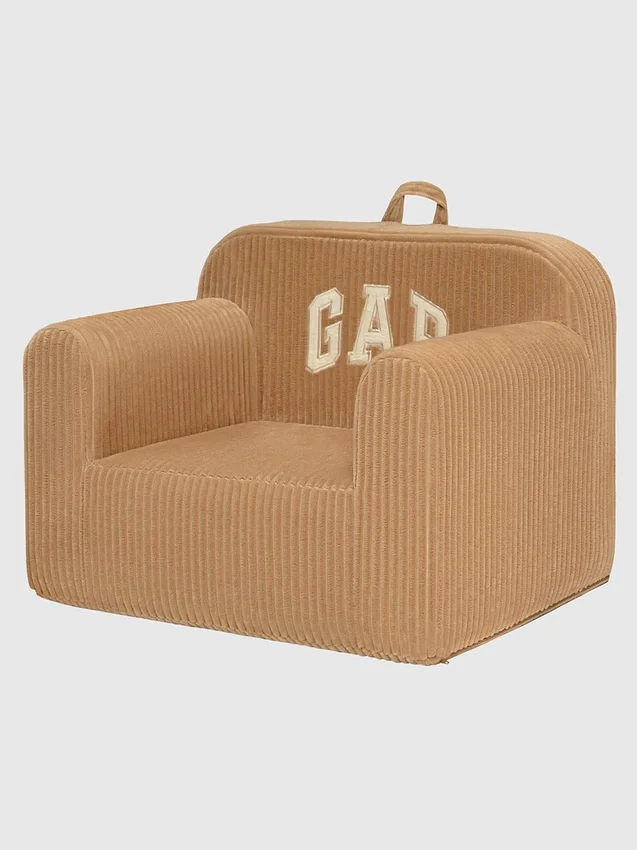 babyGap-stol i ribbad velour med skumfyllning och logotyp