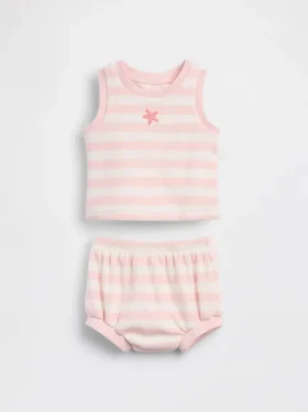 Babyhandduksset i frotté med ränder