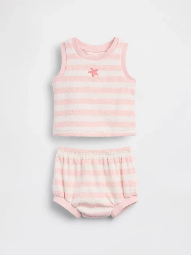 Babyhandduksset i frotté med ränder
