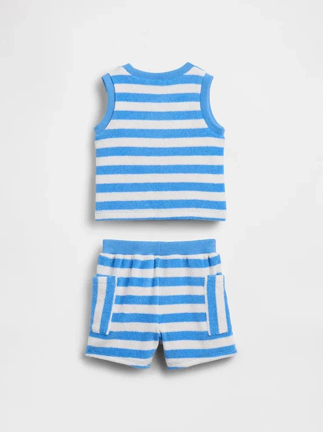 Babyhandduksset i frotté med ränder