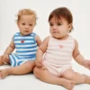 Babyhandduksset i frotté med ränder
