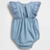Babyheldress i denim med hålkanter