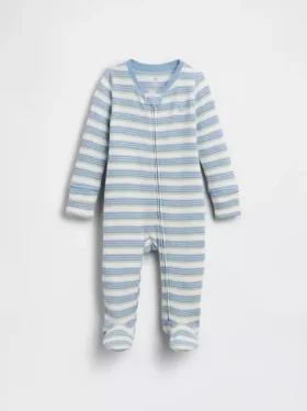 Babyheldress med fötter i våffelmönster