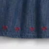 Babyklänning i denim med volangkrage