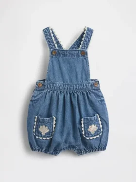 Babyoverall i denim med fickor