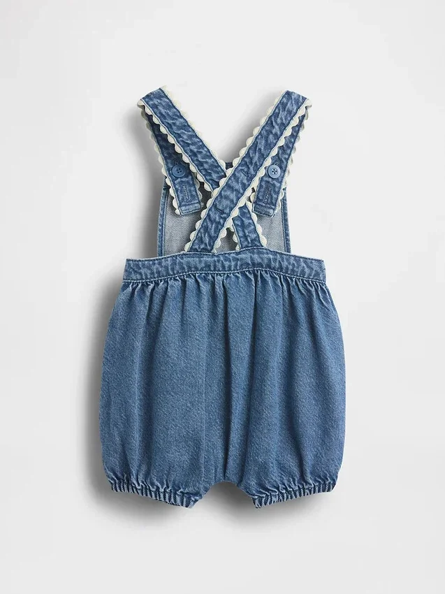 Babyoverall i denim med fickor