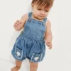Babyoverall i denim med fickor