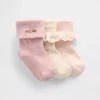 Babystrumpor med uppvikt kant (3-pack)