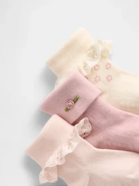 Babystrumpor med uppvikt kant (3-pack)