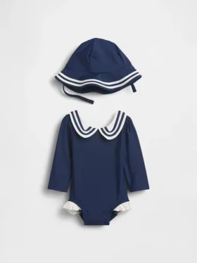 Badset med rash guard i sjömansstil för bebis