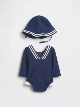 Badset med rash guard i sjömansstil för bebis