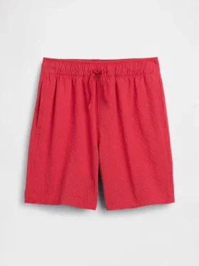 Badshorts i seersucker för barn, 5"