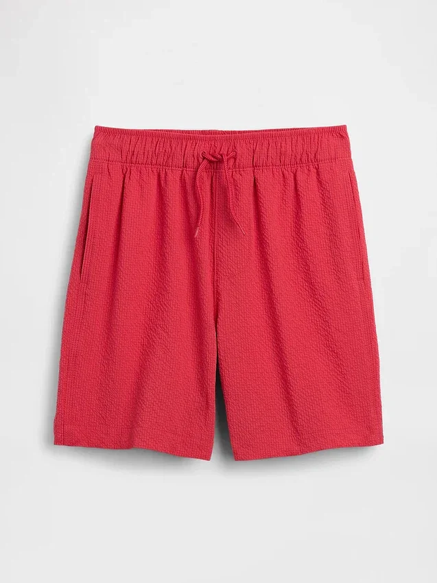 Badshorts i seersucker för barn, 5"
