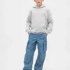 Baggy cargo-joggingbyxor i denim för barn