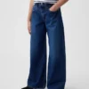 Baggy-jeans för barn med låg midja och framstycke