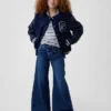 Baggy-jeans för barn med låg midja och framstycke